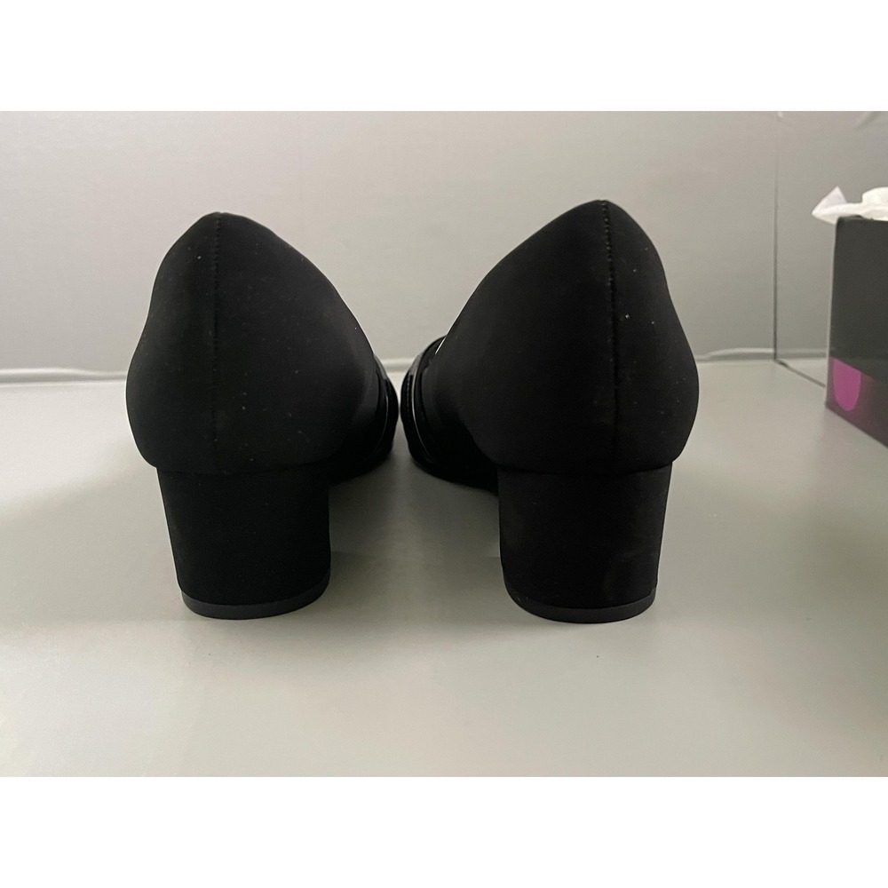 Easy Street Millie Shoes Womens Size 9N Black Bow Block Heel Pumps Dress - Picture 5 of 9